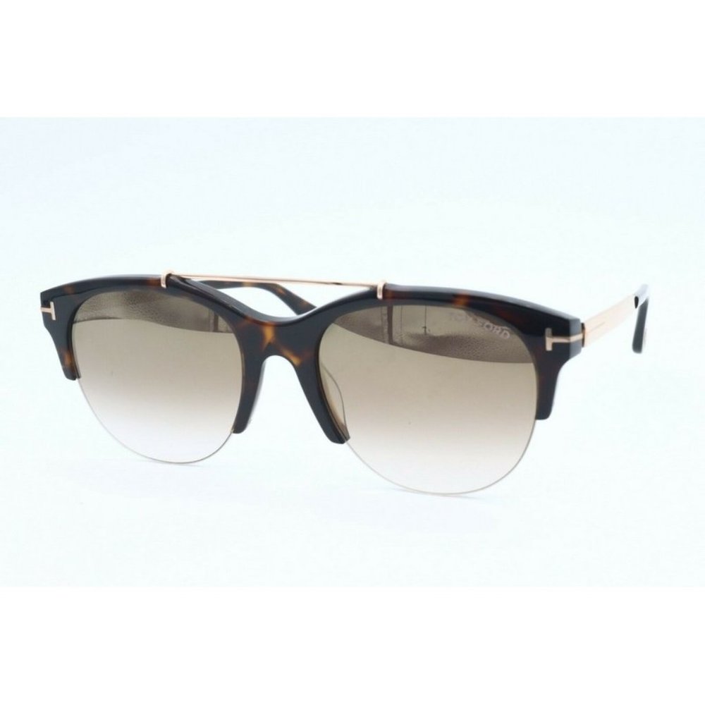 Tom Ford Adrenne TF 517 52G Square Tortoise Sunglasses Brown Gradient Lenses